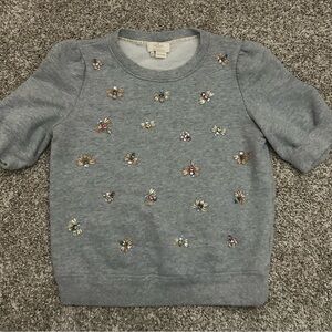 kate spade Gray Embellished Bee Sweater